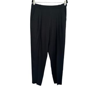 MM. Lafleur The Howland Mini Stripe Pleated Black Trouser Pants Pockets Size 6